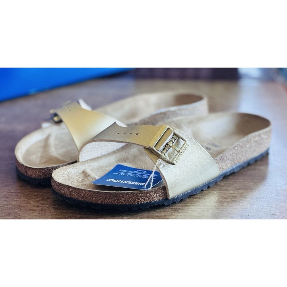 Women’s Size 11 Birkenstock Madrid BS Gold Metallic Narrow Sandals 1016107 NIB